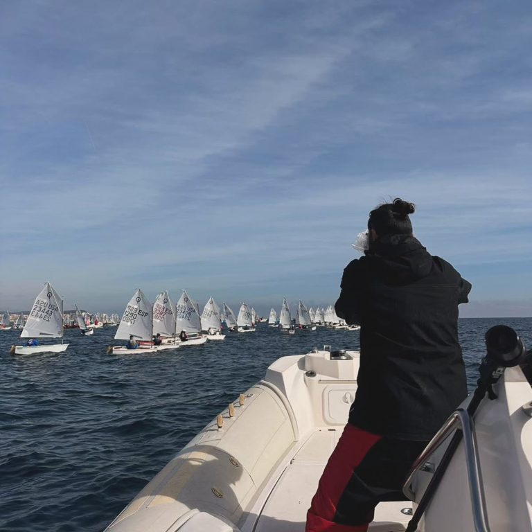 Regata de veleros en un día soleado.
